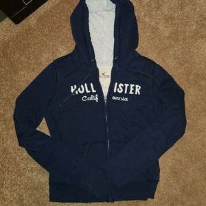Hollister sherpa zip hoodie